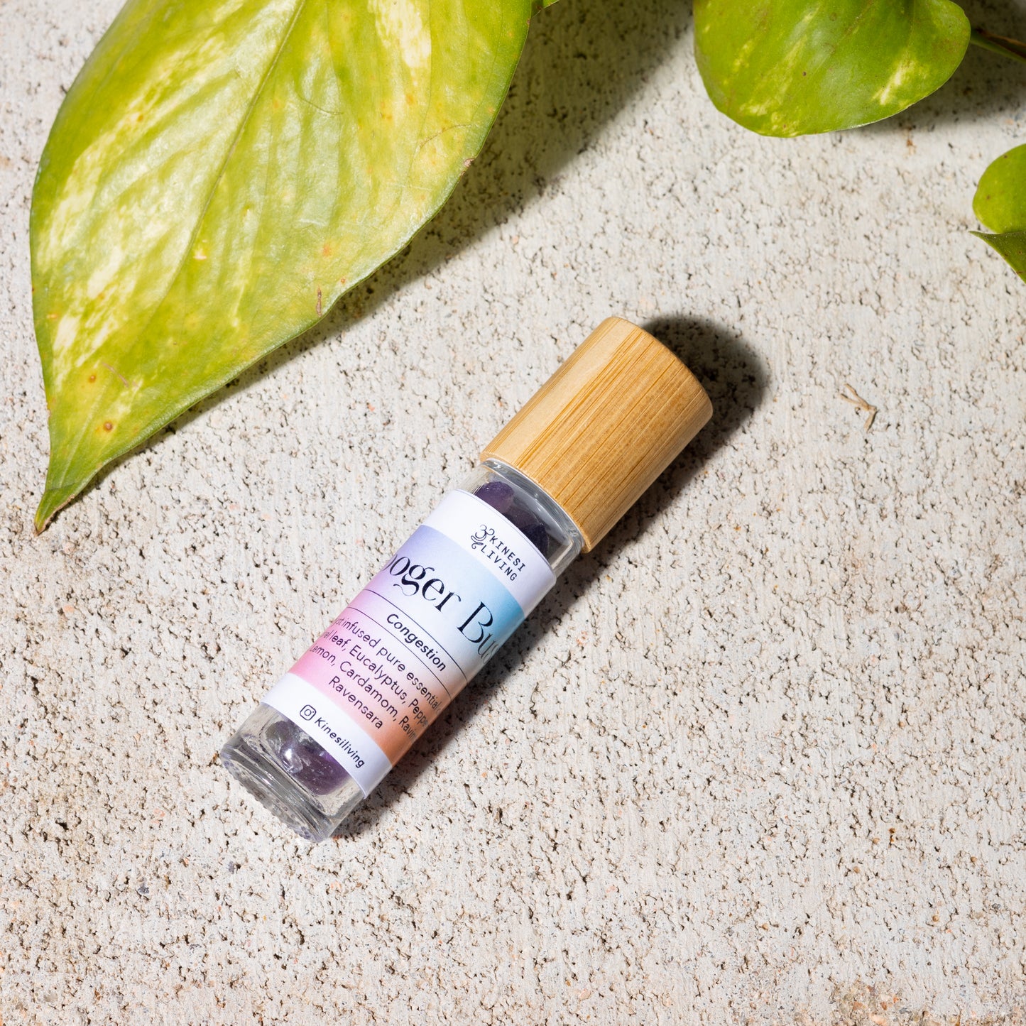 Booger Buster essential oil collection showing 10ml roller and 50ml spray - complete natural congestion respiratory support system Australia