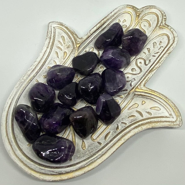Amethyst & Chevron Healing Crystal - Tumbled Stones