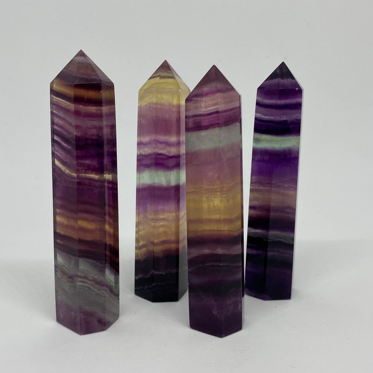 Rainbow Fluorite Point Tower Healing Crystal