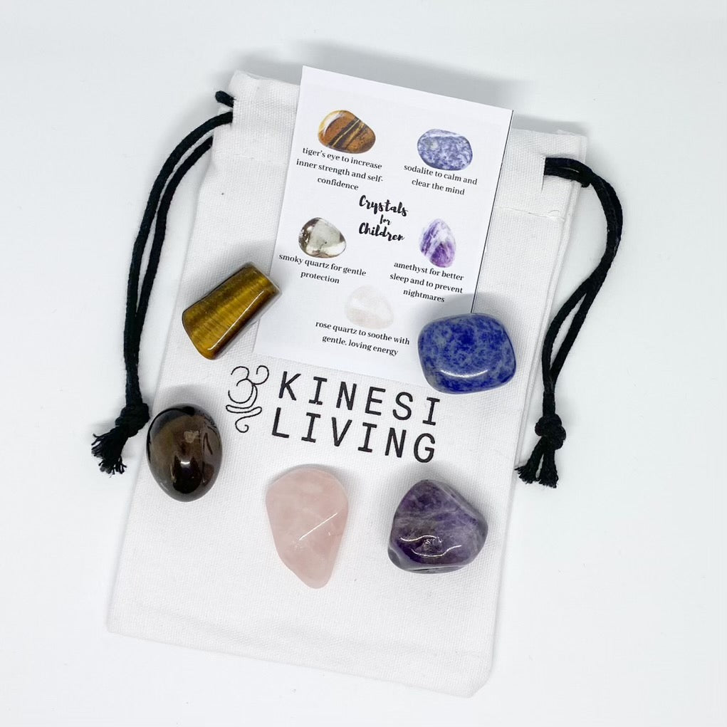 Kids Crystal Kit - Children's calming stone set Amethyst Rose Quartz Australia