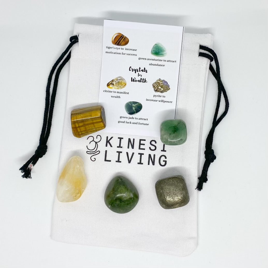 Wealth Crystal Kit - Money manifestation stone set Citrine Tiger's Eye Australia