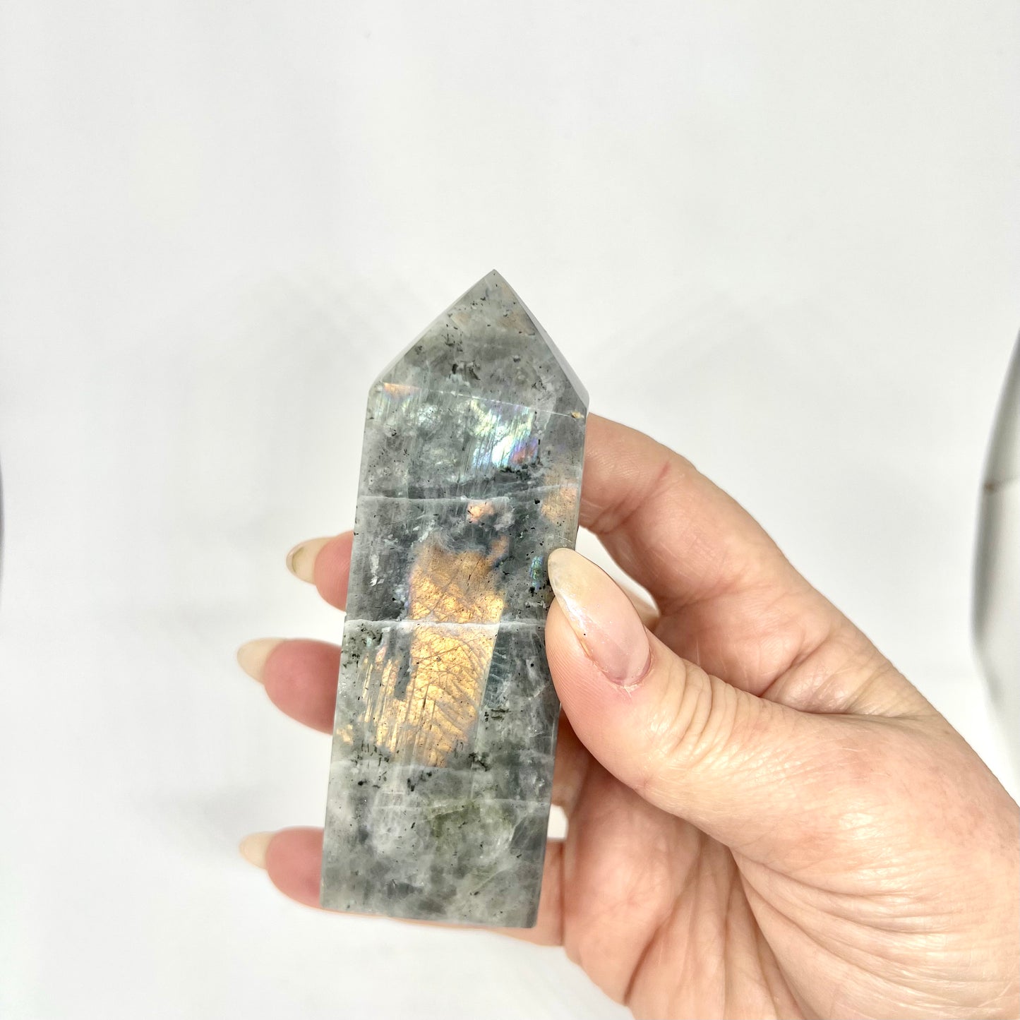 Labradorite Crystal Tower Point Obelisk Light Colour