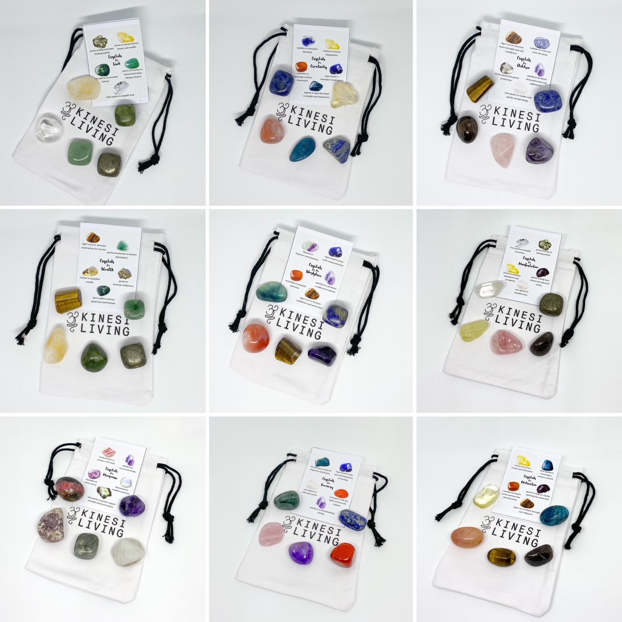 Crystal healing kits for stress relief, chakra balancing and energy healing Australia