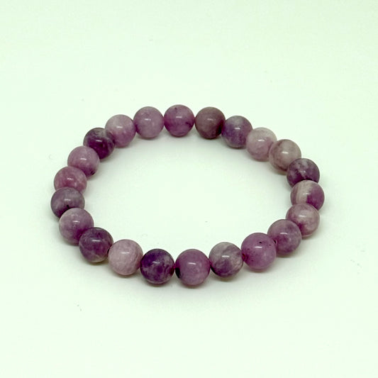 Lepidolite Bracelet 8mm beads - Anxiety relief calming crystal bracelet Australia