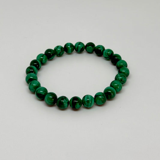 Malachite Bracelet 8mm beads - Transformation heart healing crystal bracelet Australia