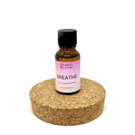 Breathe essential oil blend 15ml bottle - natural respiratory support congestion comfort aromatherapy Australia EMK Practitioner eucalyptus peppermint
