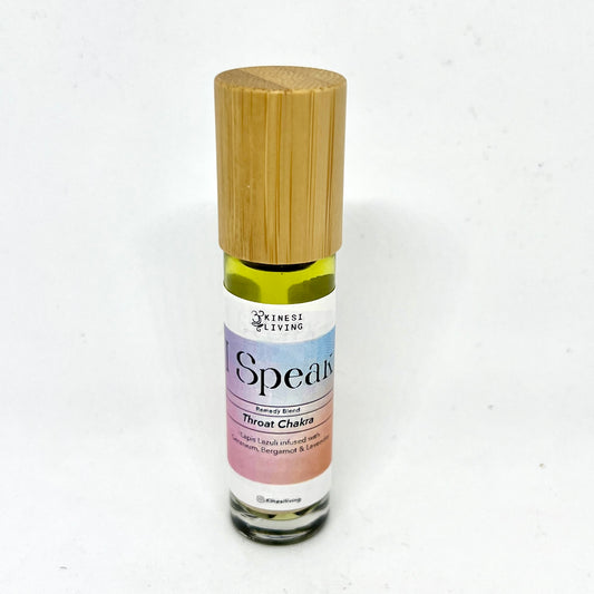 I Speak Throat Chakra essential oil roller 10ml Lapis Lazuli infused - communication authentic expression support fifth chakra aromatherapy Australia EMK Practitioner