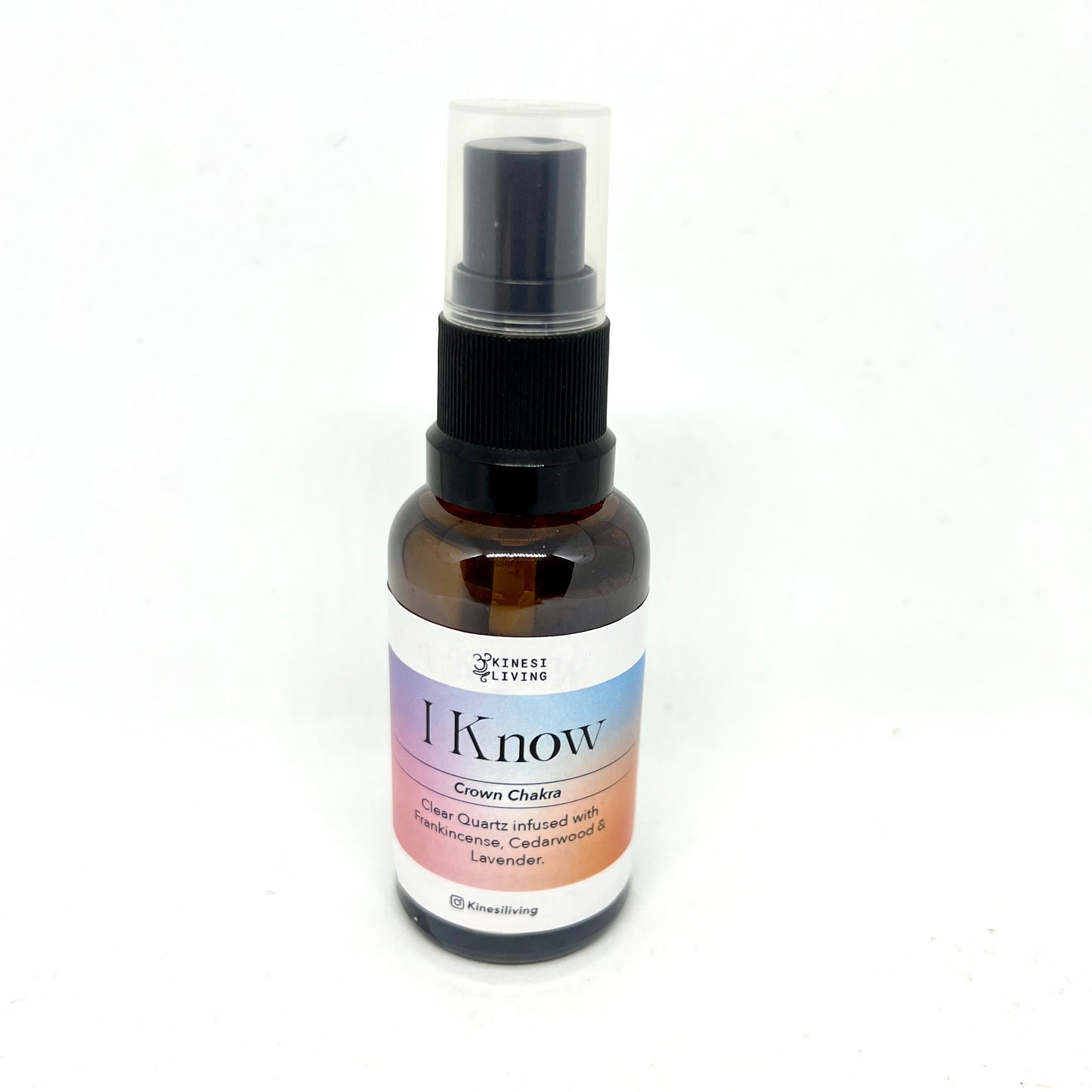 I Know Crown Chakra essential oil spray 50ml Clear Quartz infused - spiritual connection environmental aromatherapy seventh chakra Australia