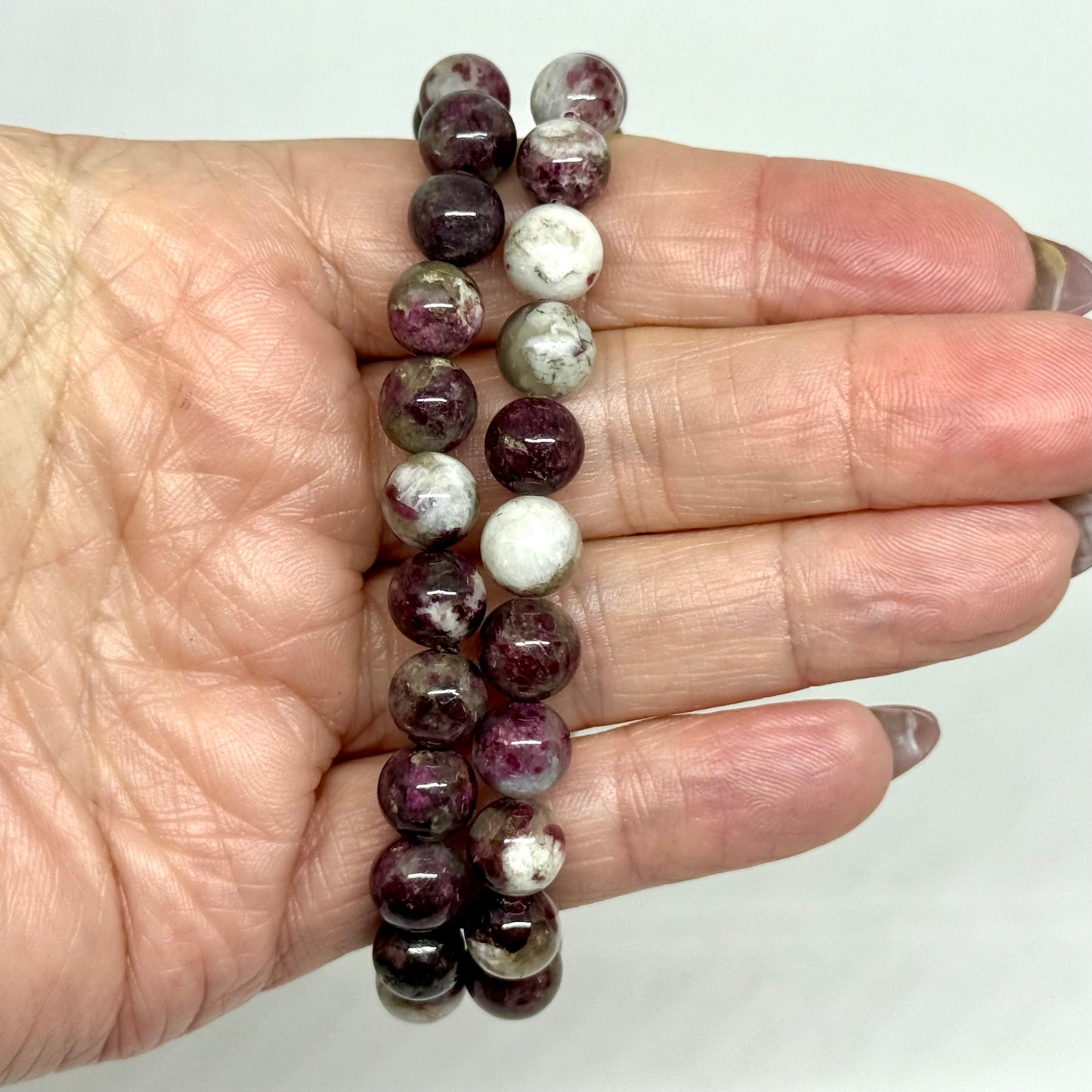 Pink Tourmaline Bracelet 8mm beads - Heart healing self love crystal bracelet Australia