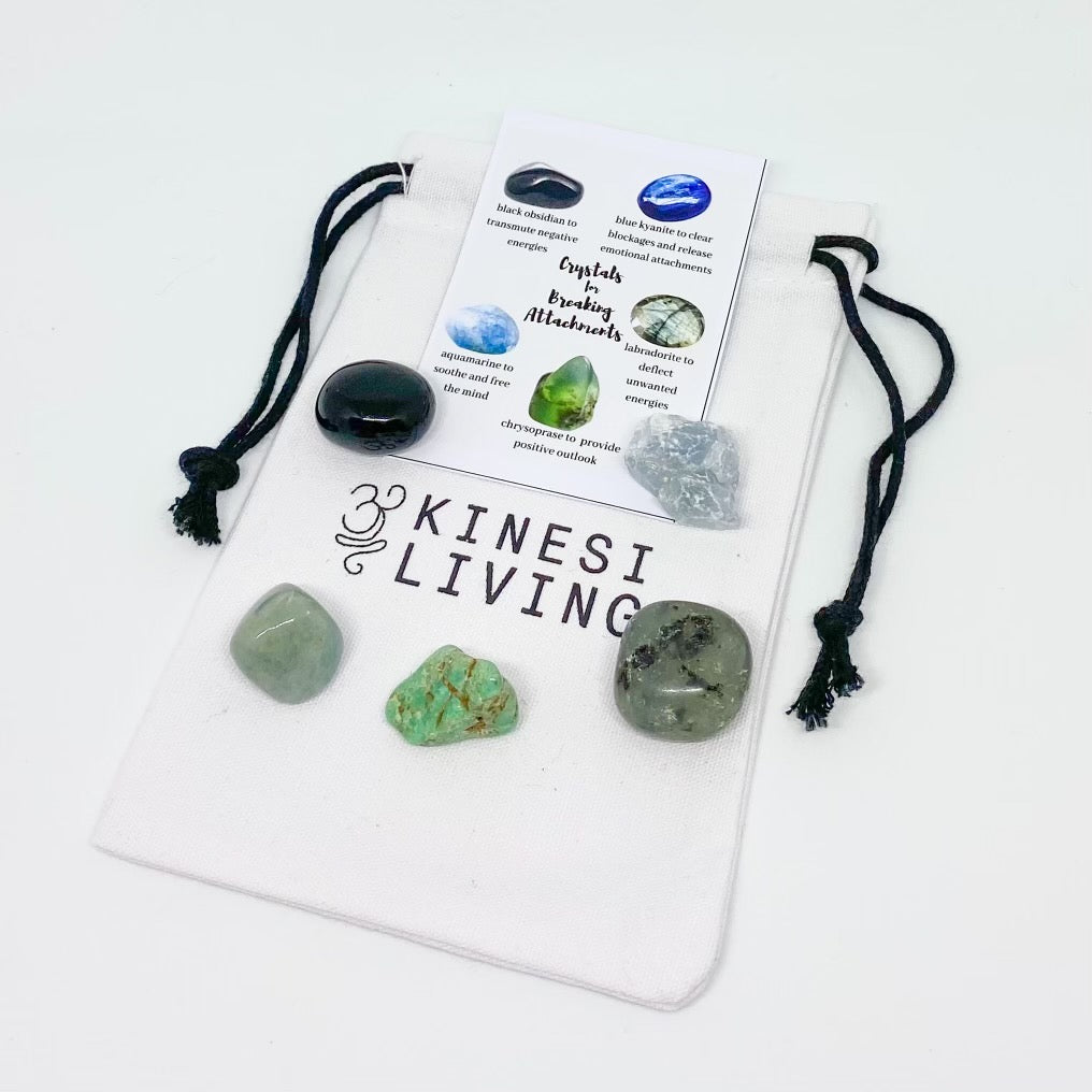 Cord Cutting Crystal Kit - Energy detox Black Obsidian Blue Kyanite Australia