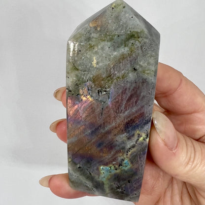 Labradorite Crystal Tower Point Obelisk Light Colour