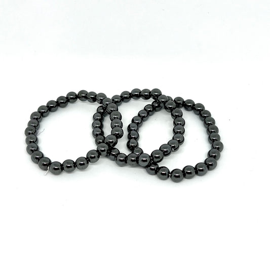 Hematite Bracelet 8mm beads - Ultimate grounding strength crystal bracelet Australia