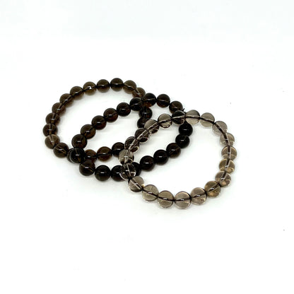 Smokey Quartz Bracelet 8mm beads - Negative energy clearing crystal bracelet Australia
