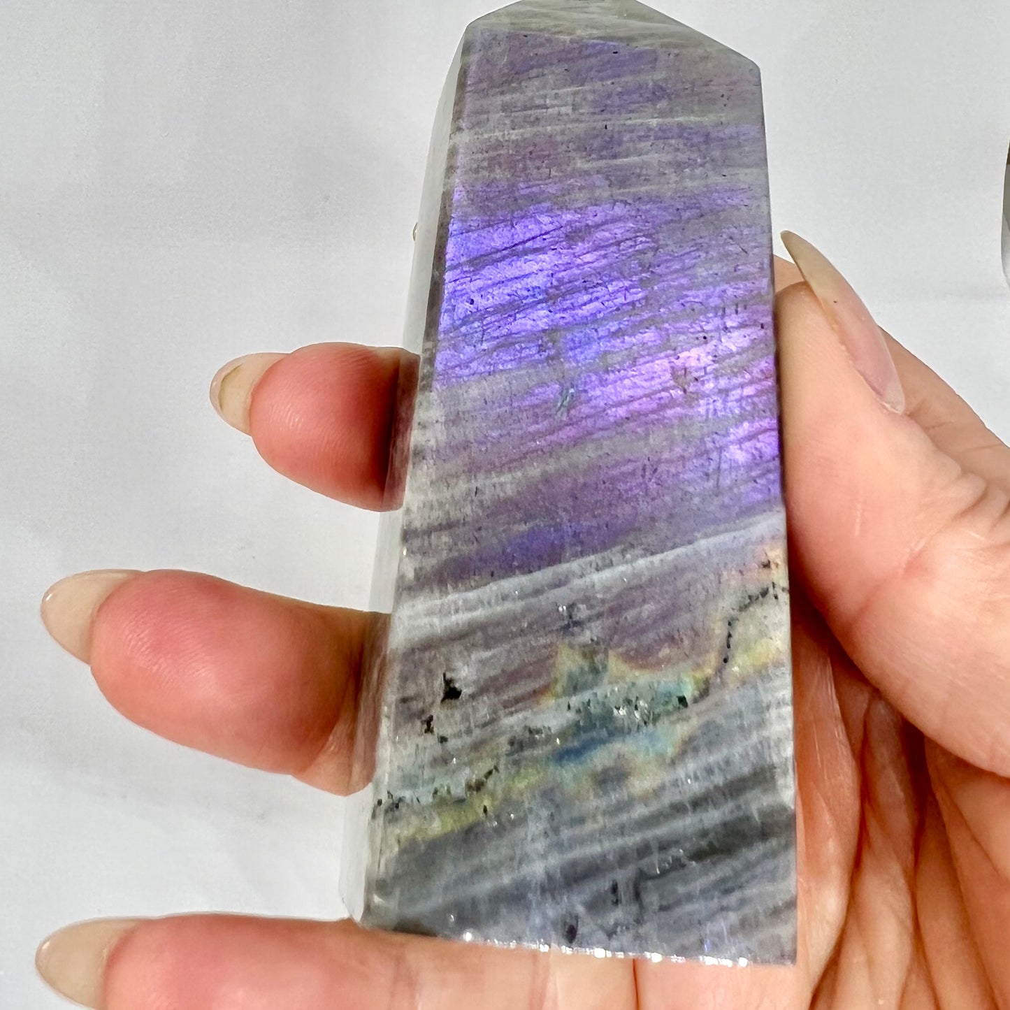 Labradorite Crystal Tower Point Obelisk Light Colour