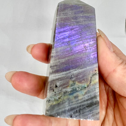 Labradorite Crystal Tower Point Obelisk Light Colour