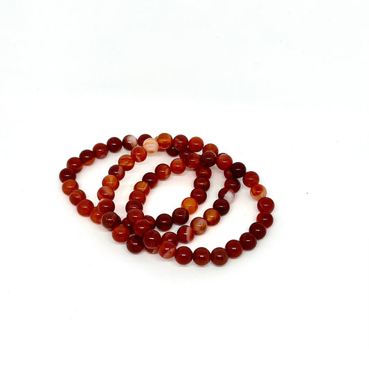 Carnelian Bracelet 8mm beads - Creativity confidence motivation crystal bracelet Australia