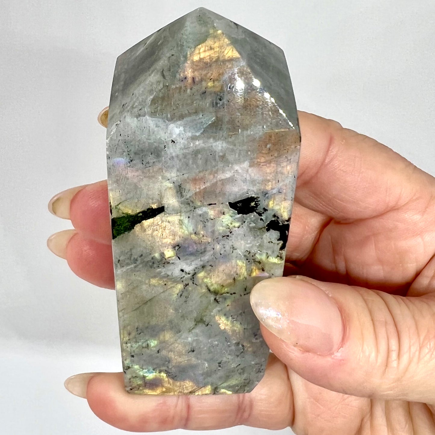 Labradorite Crystal Tower Point Obelisk Light Colour