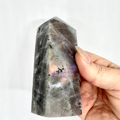 Labradorite Crystal Tower Point Obelisk Light Colour