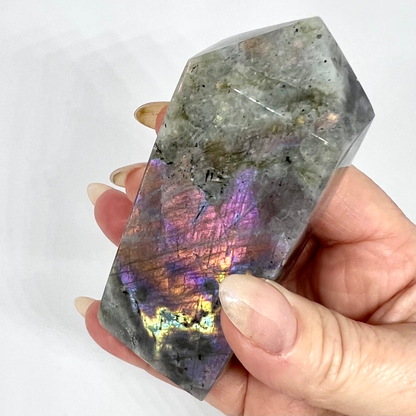 Labradorite Crystal Tower Point Obelisk Light Colour