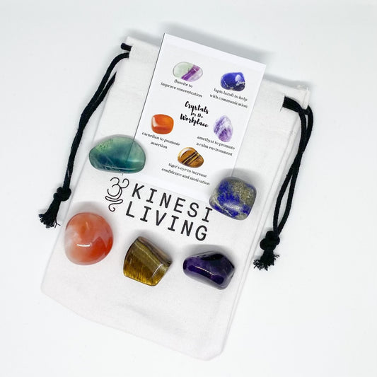 Workplace Crystal Kit - Office success Fluorite Tiger's Eye Amethyst Australia